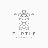 Turtle line art outline logo icon design template vector