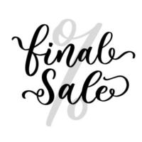 Final Sale promotional label template lettering inscription. vector