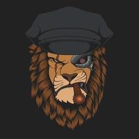 Lion cyborg vector illustration