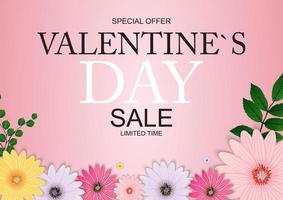 Happy Valentines Day Sale Background,  poster, card, invitation. Vector Illustration EPS10