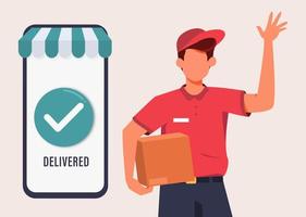 Delivery Boy Deliver Package vector