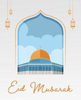 feliz eid mubarak ilustración vectorial diseño simple vector