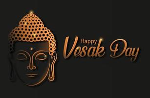 feliz día de vesak con estilo simple de la línea de arte de la estatua de siddharta gautama, cartel del día de vesak ilustración vectorial vector