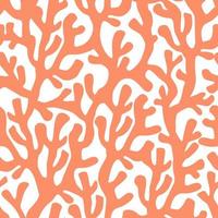 Abstract seamless sea pattern. Coral branches in contemporary minimalistic print. Marine theme. Vector graphics.