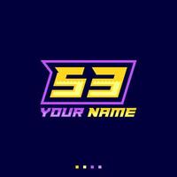 Number logo with fast speed lines. Vector sport style typeface, sports club.