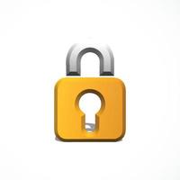 padlock 3d icon render vector