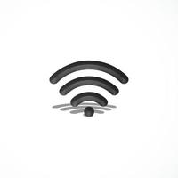 renderizado de icono 3d wifi vector