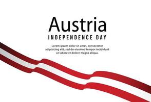 Fondo del estado de la bandera de Austria. tarjeta de felicitación del día de la independencia nacional de la república de austria. bandera de ilustración vectorial. vector