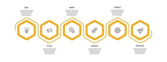 pasos negocio línea de tiempo proceso infografía diseño de plantilla con iconos vector