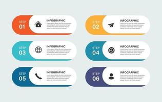 Steps business timeline process infographic template design with icons vector