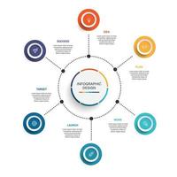 Steps business timeline process infographic template design with icons vector