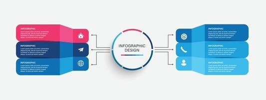 Steps business timeline process infographic template design with icons vector