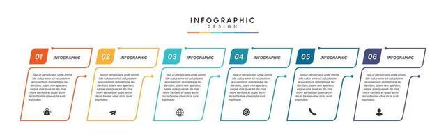 Steps business timeline process infographic template design with icons vector