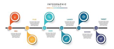 Steps business data visualization timeline process infographic template design with icons vector