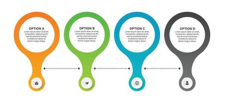 Steps business data visualization timeline process infographic template design with icons vector