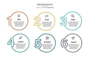 pasos diseño de plantilla infográfica de proceso de línea de tiempo de visualización de datos comerciales con iconos vector