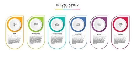 Steps business data visualization timeline process infographic template design with icons vector