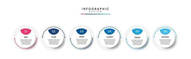 Steps business data visualization timeline process infographic template design with icons vector