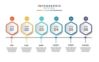 Steps business timeline process infographic template design with icons vector