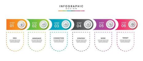 Steps business data visualization timeline process infographic template design with icons vector