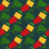 Creative bell pepper seamless pattern. Pepper hand drawn wallpaper. vector