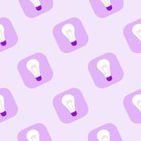 Energy and idea symbol seamless pattern. Light bulb icon backdrop. vector