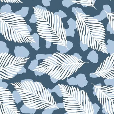 Abstract tropical leaves and Leopard skin seamless pattern texture repeat.
