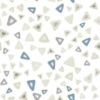 Hand drawn simple triangle seamless pattern on white background. vector