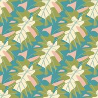 Jungle seamless pattern with monstera leaf ornament. Decorative backdrop for fabric design, textile print, wrapping, cover. vector