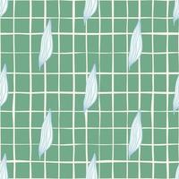 Summer vintage line leaves pattern on stripe background.. vector