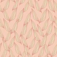 Abstract line leaves pattern. Botanical backdrop. vector