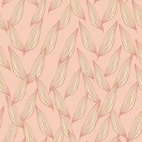 Abstract line leaves pattern. Botanical backdrop. vector