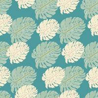 Abstract monstera leaves print seamless pattern. vector