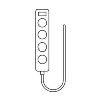 Outline electric extension cord. Simple vector design illustration