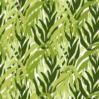 Abstract tropical leaf wallpaper. Jungle plants silhouette green leaves seamless pattern. Hawaiian design vector