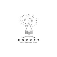 rocket logo line art vector illustration design creative nature minimalist monoline outline linear simple modern