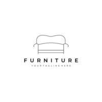 furniture illustration line art vector design logo. nature indoor monoline outline linear simple minimalist minimal