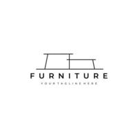 furniture illustration line art vector design logo. nature indoor monoline outline linear simple minimalist minimal