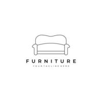 furniture illustration line art vector design logo. nature indoor monoline outline linear simple minimalist minimal