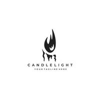 candlelight logo line art vector illustration design creative nature minimalist monoline outline linear simple modern ancient hipster