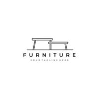 furniture illustration line art vector design logo. nature indoor monoline outline linear simple minimalist minimal