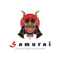 samurai logo line art vector ilustración diseño creativo naturaleza minimalista monoline contorno lineal simple moderno