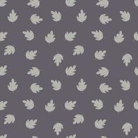 Doodle oak seamless pattern on gray background. Simple nature wallpaper. vector