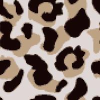 Leopard seamless patternin pixel art style. vector