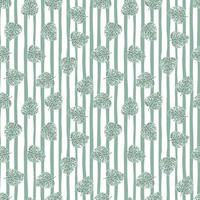 Botanical nature seamless pattern with little random hand drawn monstera print. Striped light background. vector