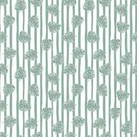 Botanical nature seamless pattern with little random hand drawn monstera print. Striped light background. vector