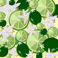 limes and flowers single pattern vector