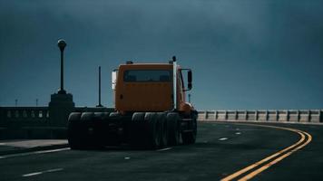 big lorry truck on the bridge photo