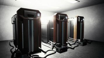 cryptocurrency mining farm using computer graphic cards photo