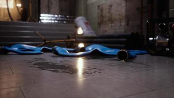 wet floor in empty metro photo